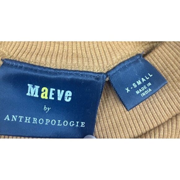 Maeve Anthropologie Womens Orange Short Sleeve Ribbed Top Blouse Sz XS - Picture 4 of 8